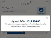 Odd . There is an offer of 366 euro but the maximum offer that will be accepted  is only 358