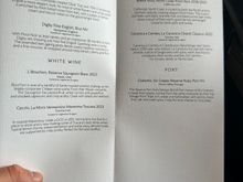 Wine list (rest of drinks were the standard posted everywhere)