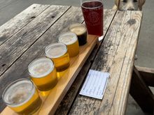 none of these are particularly remarkable

Mrs767 decided on a Yonder “Palisade” (blackberry-sage) cider which is one of her favorites