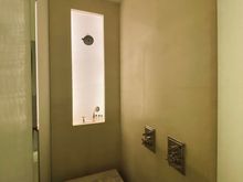 Small shower with three shower heads 