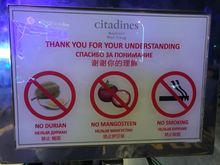 Rules: don't bring exotic tropical fruits into the hotel! 