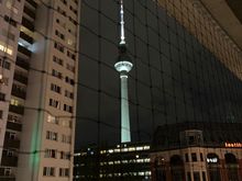 Night view of Fernsehturm from balcony 