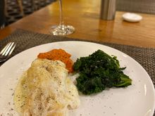 Egg white omelet - my staple; well-seasoned. 