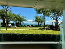 View from room 105, the only "garden view" with a glimpse of the ocean