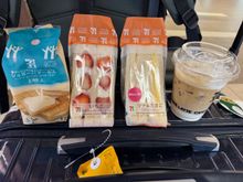 Kombini breakfast from 7-Eleven: Egg sandwich and ice latte is my preference.