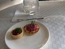 Air dried beef with onion confit.  Very nice prelude.