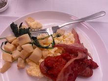 Scrambled eggs with parsley, bacon, spuds, chorizo
Pretty good really
