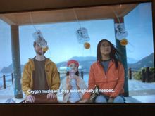 Currently on CX321. They’re showing the new inflight safety video. 