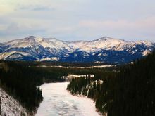 The frozen Nenana River near Denali.