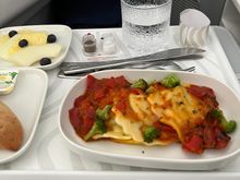 Avocado pasta before landing. Just inedible. This is Y meal, not J on any other airline.