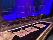 Red wine flight.  Suggested by the stewardess… I’d forgotten how good/different it is when you get a crew with experience and confidence.