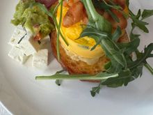 Smashed avocado and feta on sourdough