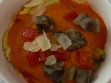 Ravioli - was oddly sweet, past cooked al dente.  Eggplant on top was the best part.