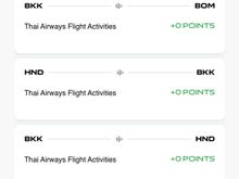 1 out of 4 legs didn’t even show up, the other 3 show up with 0 points accrued. All flights in Z Class TG. 

Have raised a query with AI Flying Returns, let’s see what happens. 