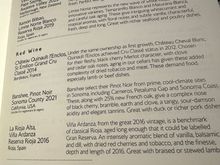 Wine menu. 