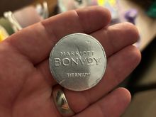 A foil wrapped chocolate coin stamped with my status level at the AC Hotel New York Downtown.  It was handed to me as I checked in and thanked for my status.