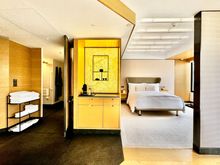 From living to bedroom and bathroom 