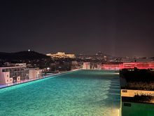 Rooftop pool with the Acropolis in the background