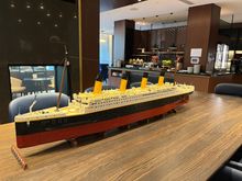 Regency Club with LEGO Titanic (many other LEGOs decorate the space) 