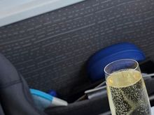 First drink after take-off with some pine nuts