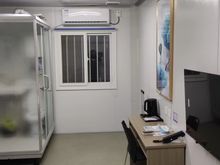 Prefab quarantine facility - room towards window