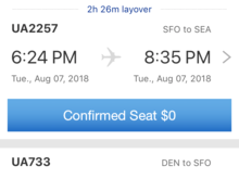 UA733 going to SFO at 2:16pm