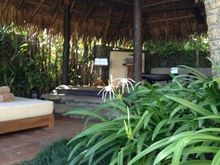 Villa outdoor bathroom and private massage pavilion