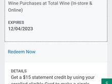 Despite wine-only language, seems to have been triggered with a gift certificate.