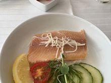 Smoked trout on creamy celery salad.  Delicious!