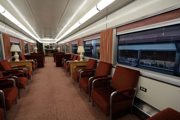Inside a more recent lounge car