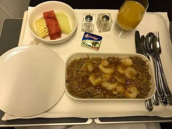 Noodles with prawns
