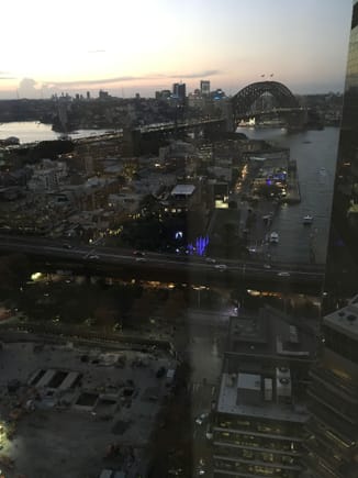 View of the light show at circular quay from he Marriott 