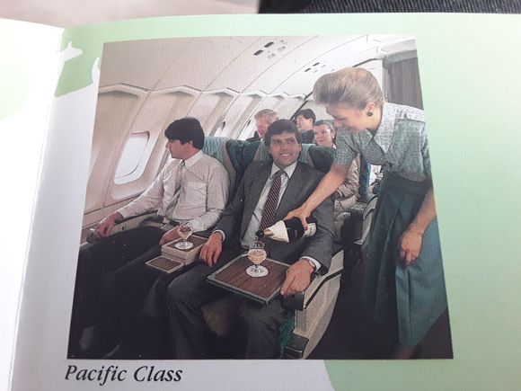 Business class in a 2-3 config on the Upper deck.
This changed to a 2x2 config
