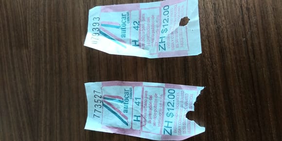 Local bus receipts