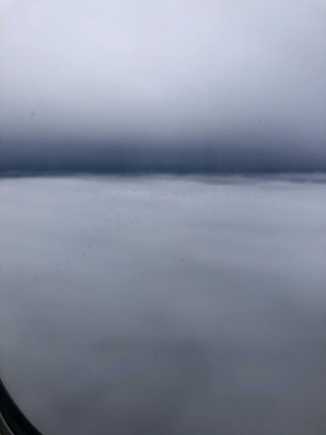 Once we started our descent we dropped through a significant storm. 