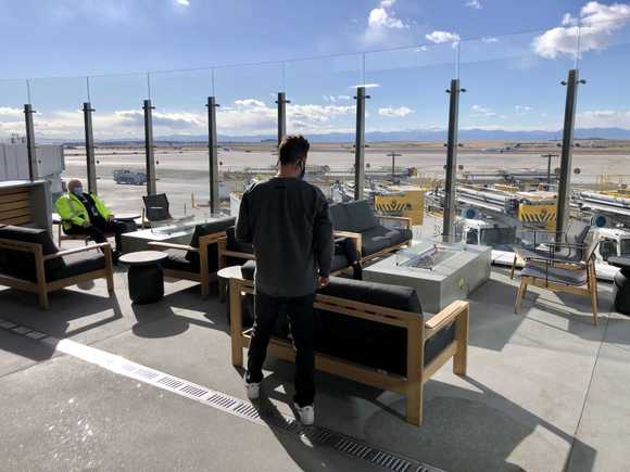 End of Concourse looking at the Rockies.