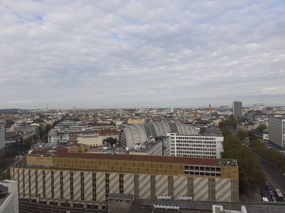 View from my room. Tefeulsburg and the funturm ( lit up red at night but closed to visiting) . Also the olympiastadion can just be seen in the distance