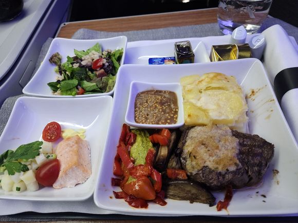 EZE-JFK Filet Mignon - this was actually fairly good, cooked to a tolerable medium well