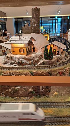 Other side of the model railway in the lobby