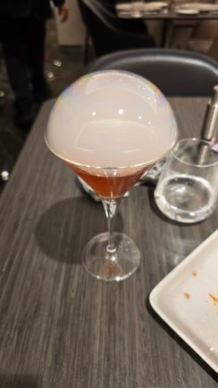 Parisiene Cocktail - bubbled tableside, really tasty