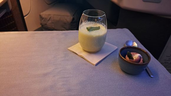 The amuse bouche and the cathay delight after take off