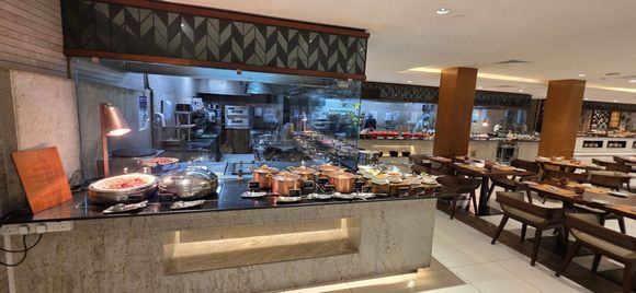 Hotel buffet set-up at breakfast 