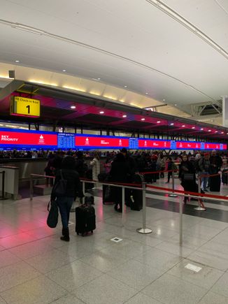 Sky Priority check in now takes up the entire row 1. Rows 2 and 3 are all regular Delta while row 4 is split between Delta and LATAM 