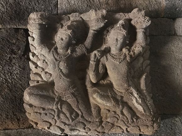 The main temple has inside carvings of celestial nymphs