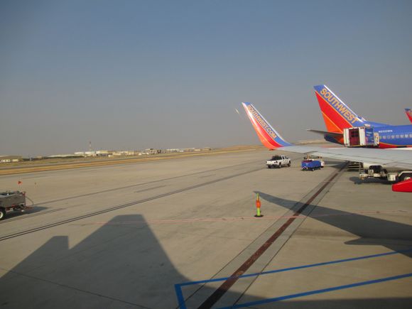 At gate before departure from SMF