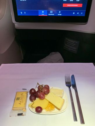 As is the fruit and cheese plate (though Pre-plated, as opposed to pre-pandemic when the FA had to put it together from the cheese board).