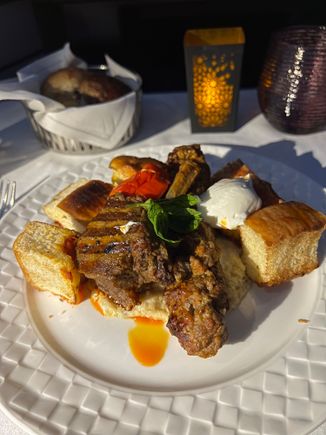Lamb chop and kofta - the lamb was tender, the tomato focaccia seems a bit out of place (too much bread for me personally)