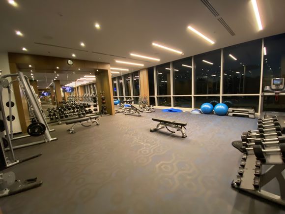 Gym was massive. Bigger  than most private gyms.  