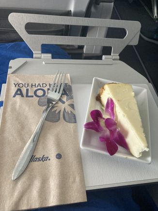 Cheesecake followed.   She had to be reminded to serve a fork with the meal.   Not sure if she ever has been to a restaurant before.