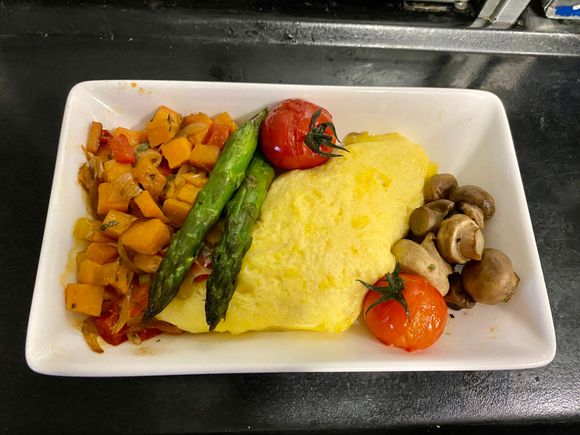 Hot breakfast: sweet potato and onion hash
